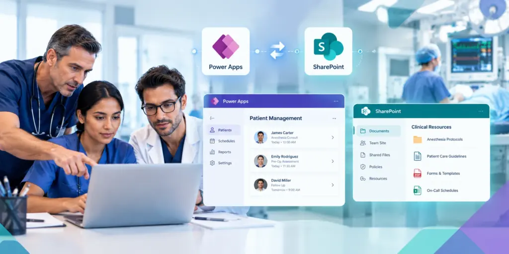 Power Apps SharePoint Integration Connects 2 Apps for a Multi-Physician Anesthesia Group